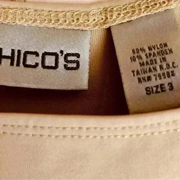 2-PIECE: CHICO'S TUNIC BLOUSE AND UNDERPINNING SHELL, CHICO'S SIZE 3 LARGE - Picture 6 of 6